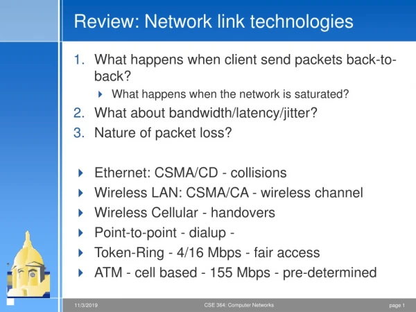 Review: Network link technologies