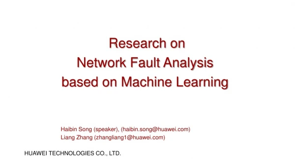 Research on Network Fault Analysis based on Machine Learning