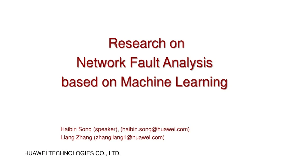 research on network fault analysis based