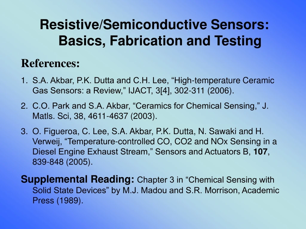 resistive semiconductive sensors basics