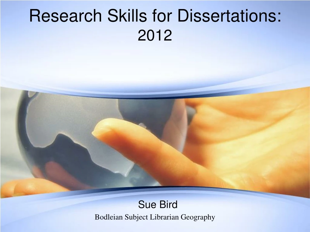 research skills for dissertations 2012