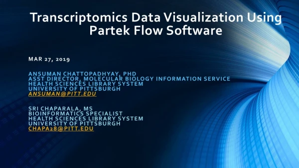 Transcriptomics Data Visualization U sing Partek Flow Software