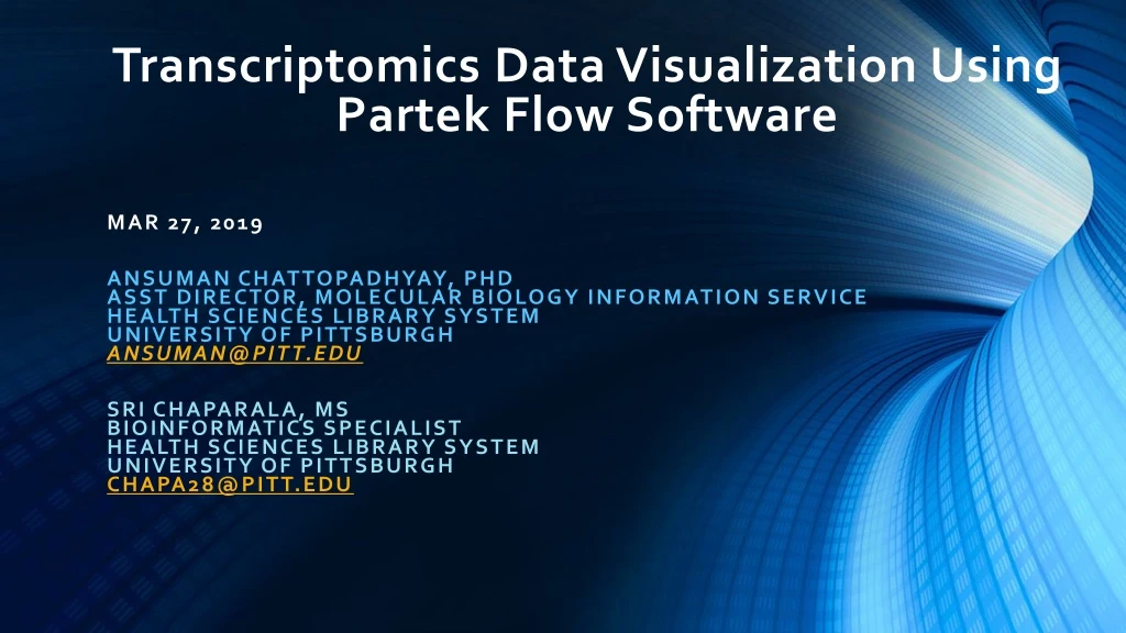 transcriptomics data visualization u sing partek flow software