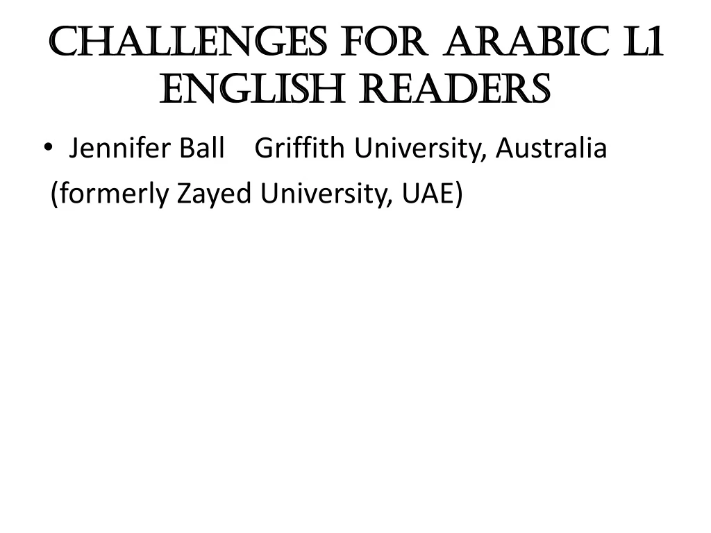 challenges for arabic l1 english readers