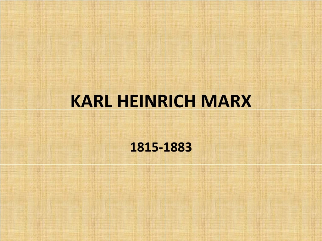 karl heinrich marx