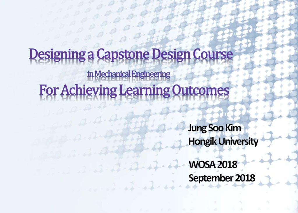 designing a capstone design course in mechanical