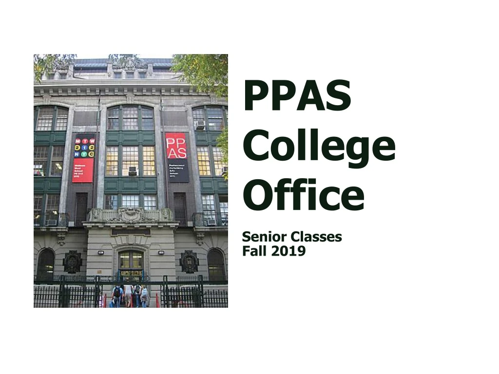 ppas college office senior classes fall 2019