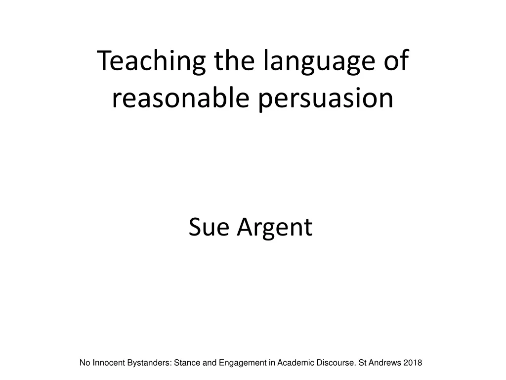 teaching the language of reasonable persuasion