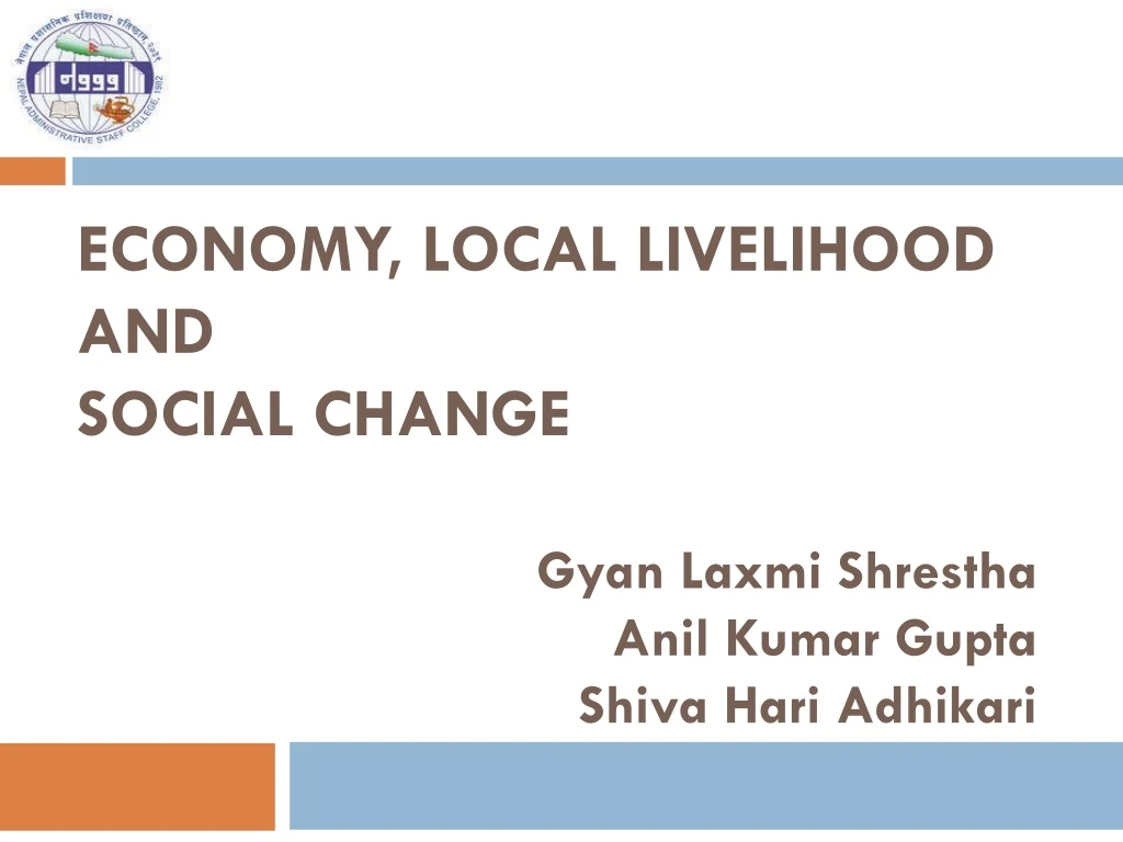 economy local livelihood and social change