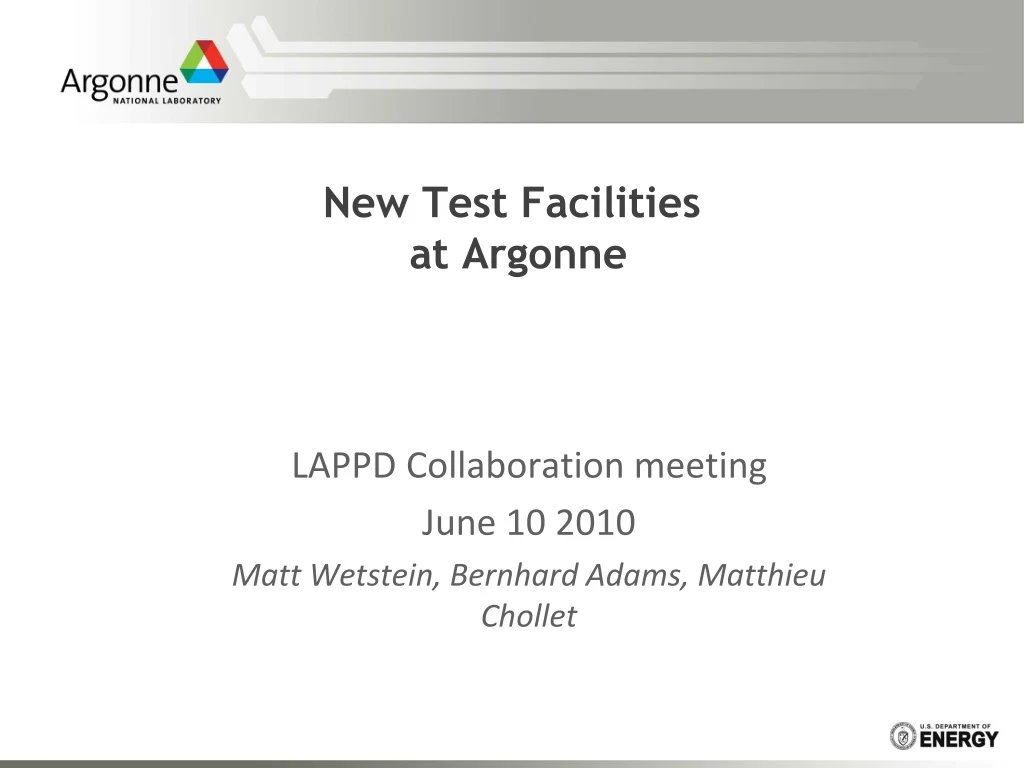 new test facilities at argonne