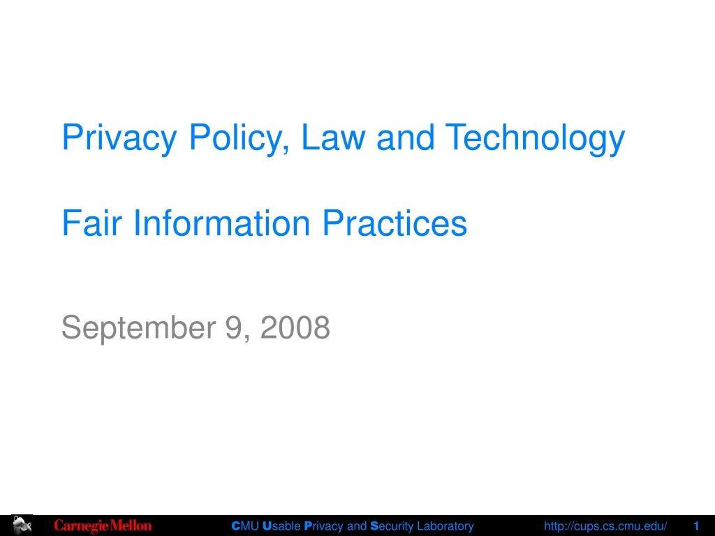 privacy policy law and technology fair information practices