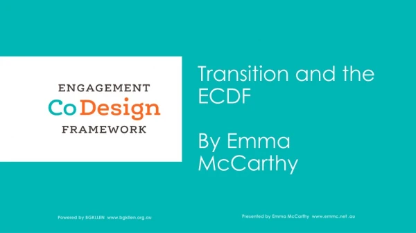 Transition and the ECDF By Emma McCarthy