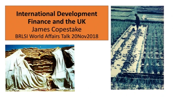 International Development Finance and the UK James Copestake BRLSI World Affairs Talk 20Nov2018