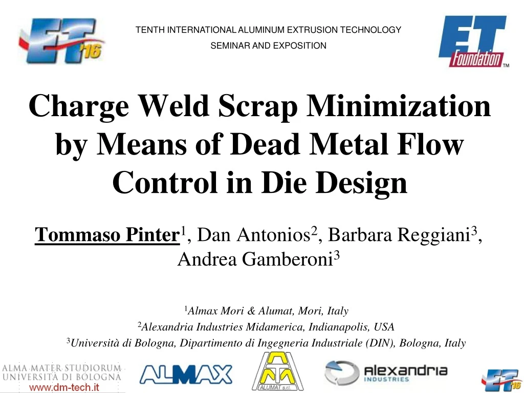 charge weld scrap minimization by means of dead metal flow control in die design