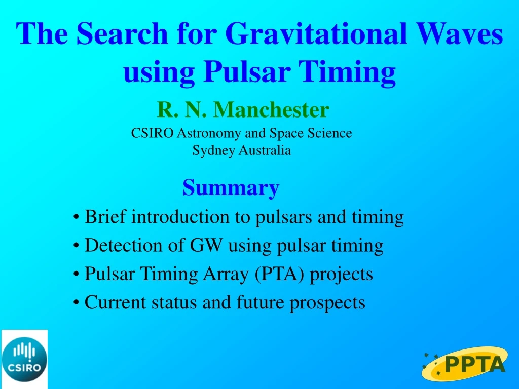 the search for gravitational waves using pulsar