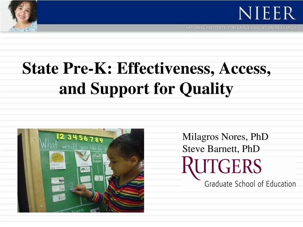 state pre k effectiveness access and support for quality