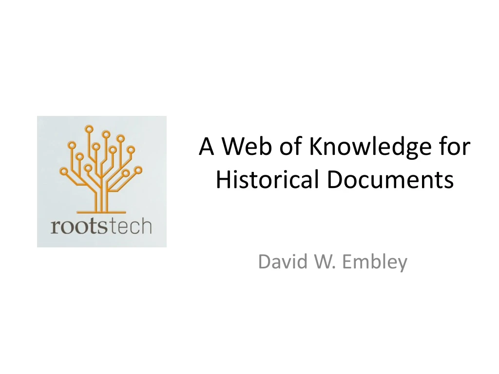 a web of knowledge for historical documents
