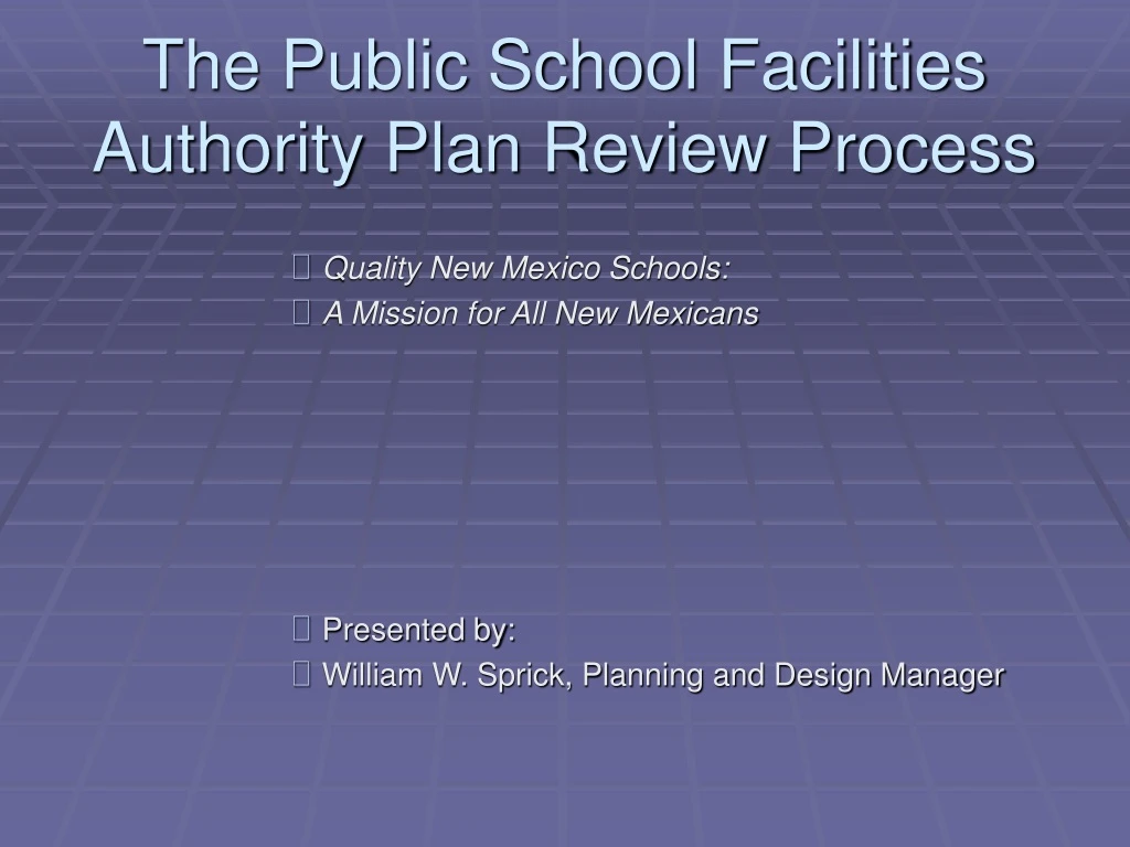 the public school facilities authority plan review process
