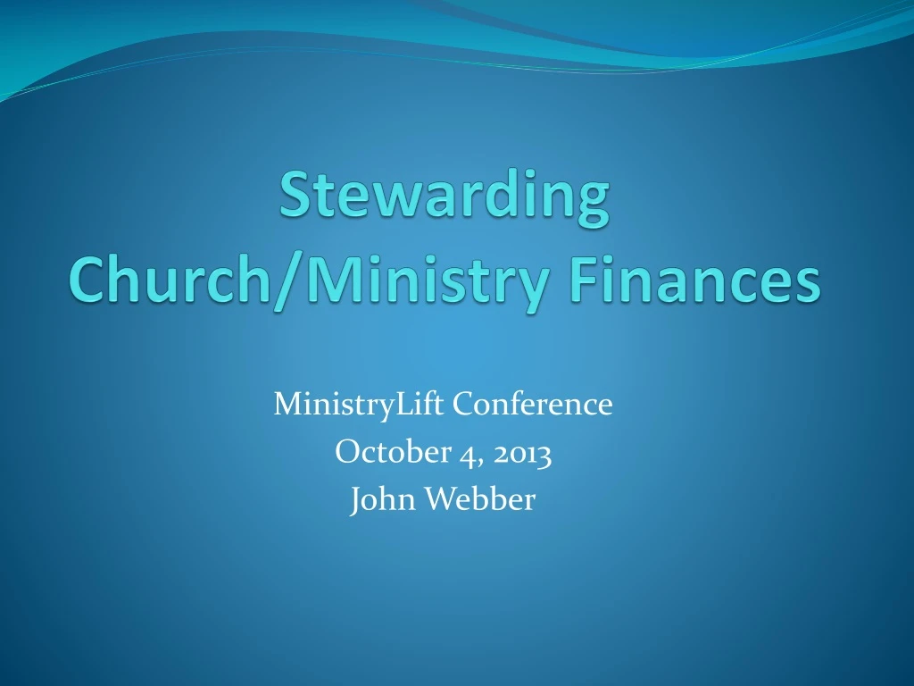 stewarding church ministry finances