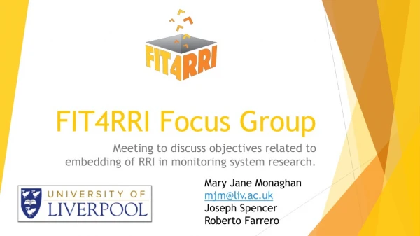 FIT4RRI Focus Group