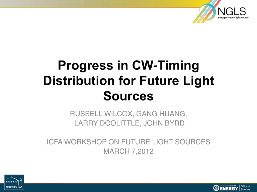 progress in cw timing distribution for future light sources