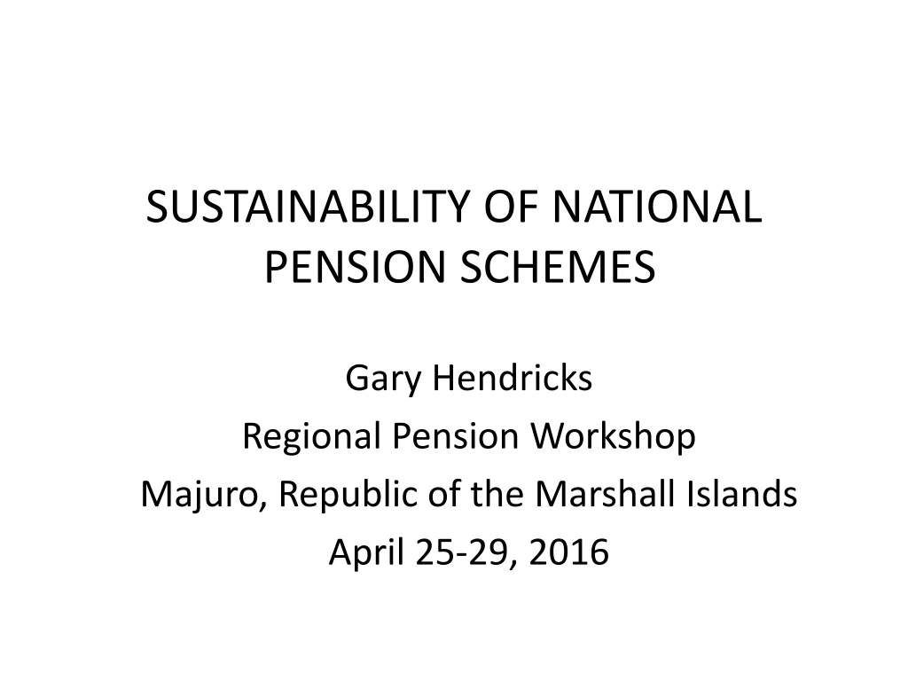 sustainability of national pension schemes