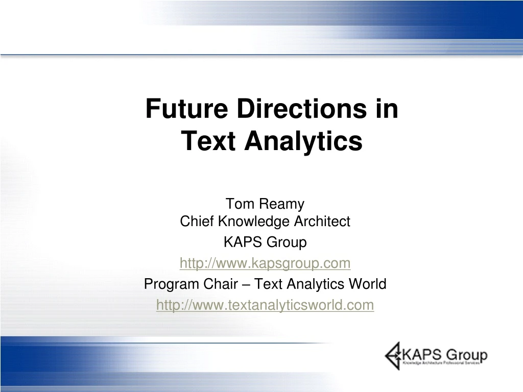 future directions in text analytics