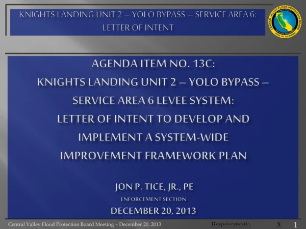 Knights Landing unit 2 – yolo bypass – service area 6: letter of intent