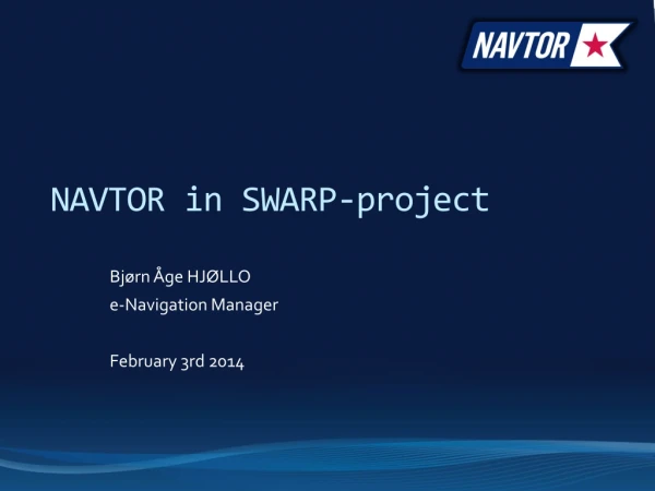 NAVTOR in SWARP- project