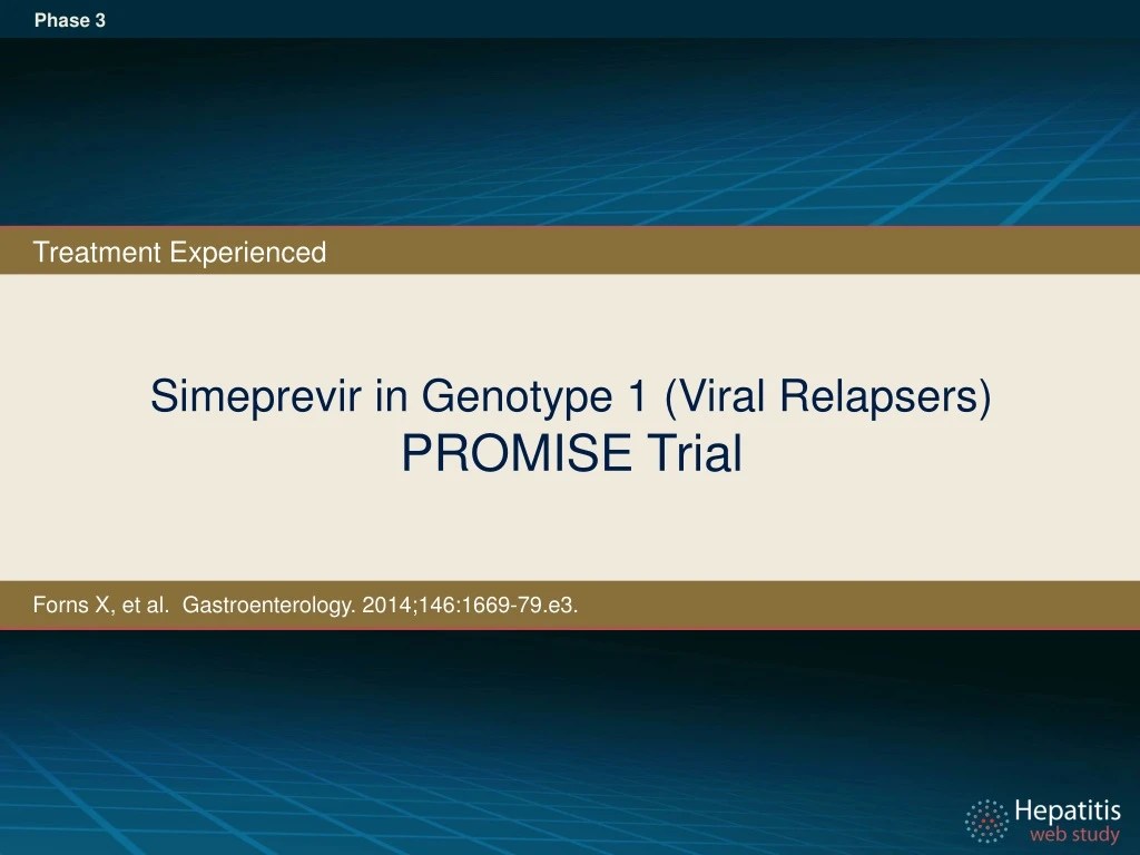 simeprevir in genotype 1 viral relapsers promise trial