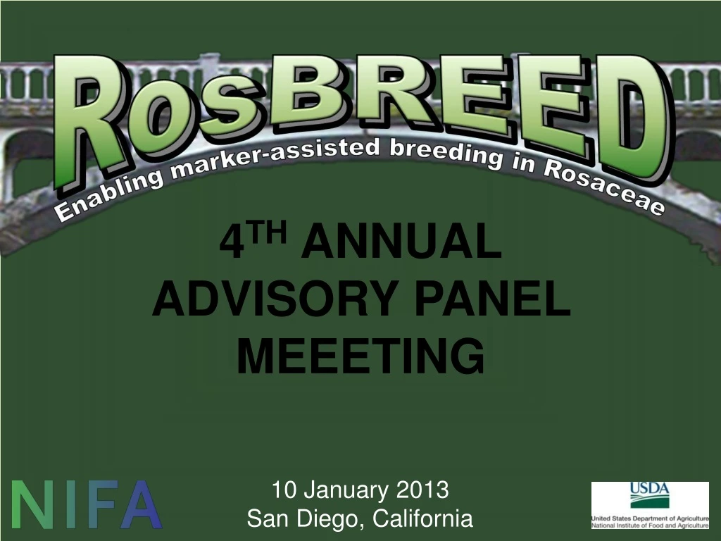 4 th annual advisory panel meeeting