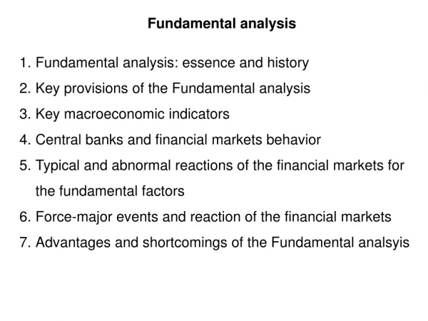 Fundamental analysis