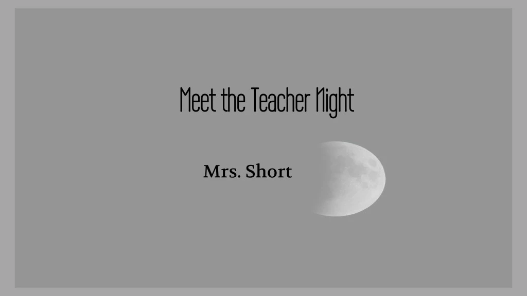 meet the teacher night