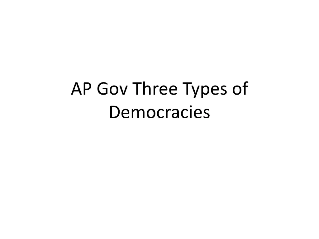 ap gov three types of democracies