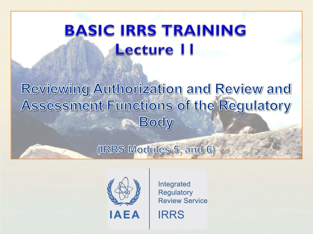 basic irrs training lecture 11