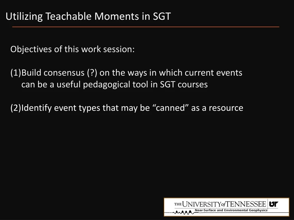 utilizing teachable moments in sgt