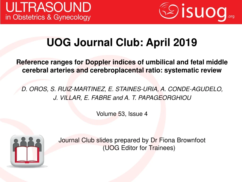 uog journal club april 2019