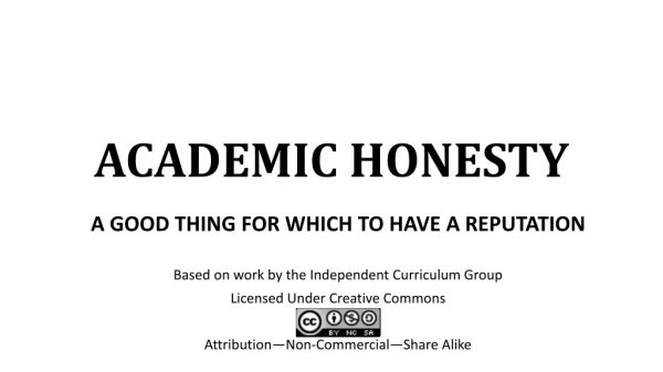 ACADEMIC HONESTY