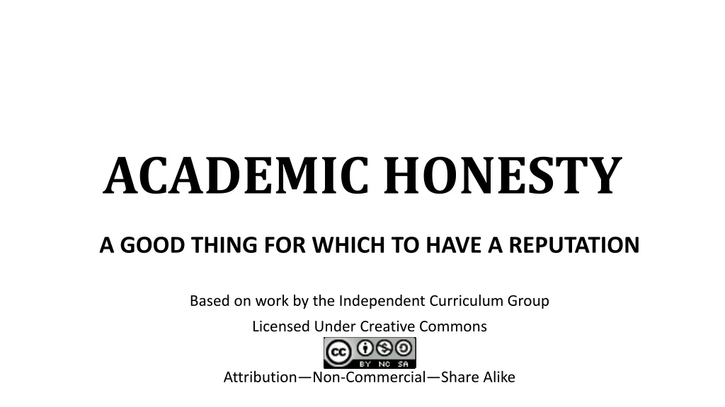 academic honesty