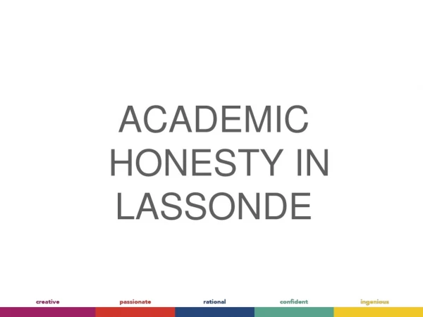 Academic Honesty in Lassonde
