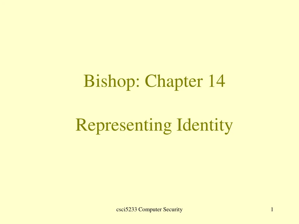 bishop chapter 14 representing identity