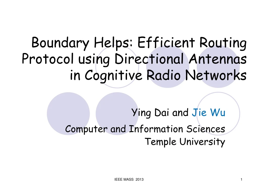 boundary helps efficient routing protocol using directional antennas in cognitive radio networks