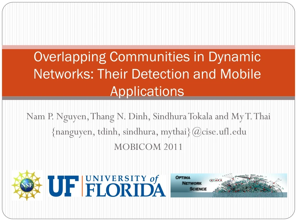 overlapping communities in dynamic networks their detection and mobile applications