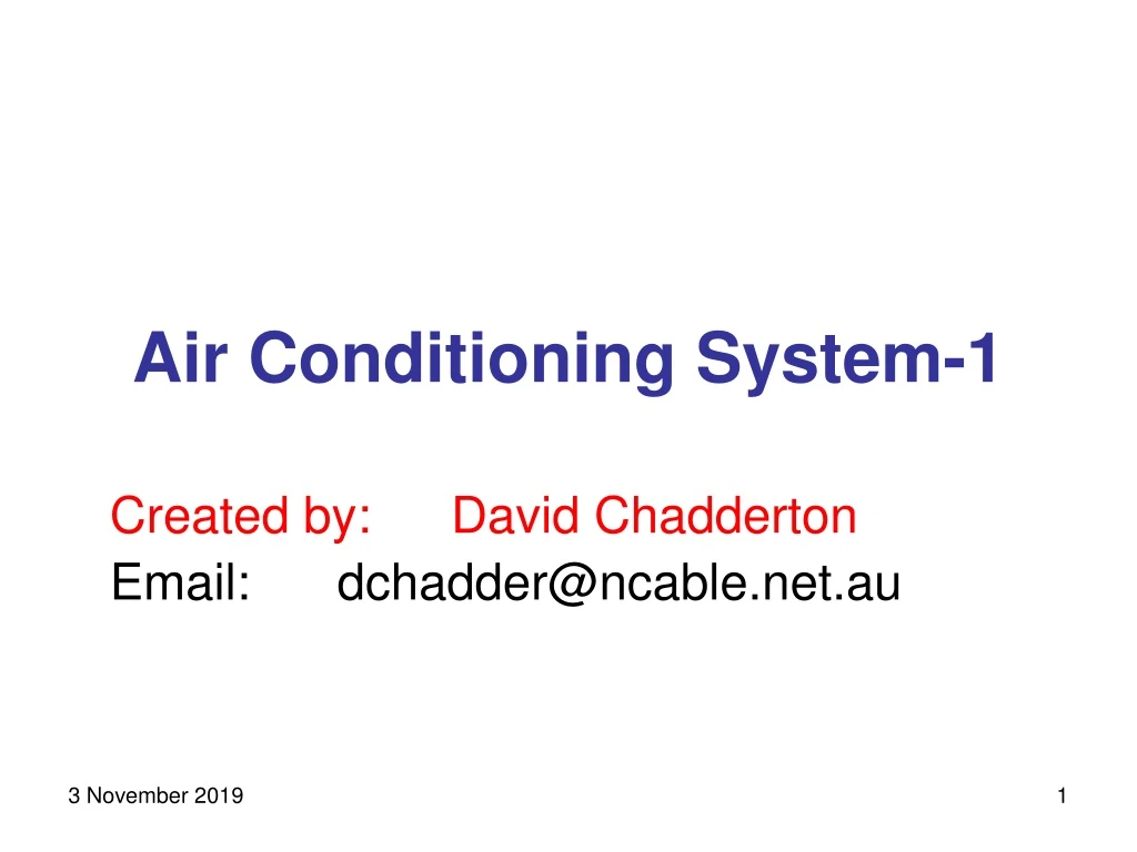 air conditioning system 1