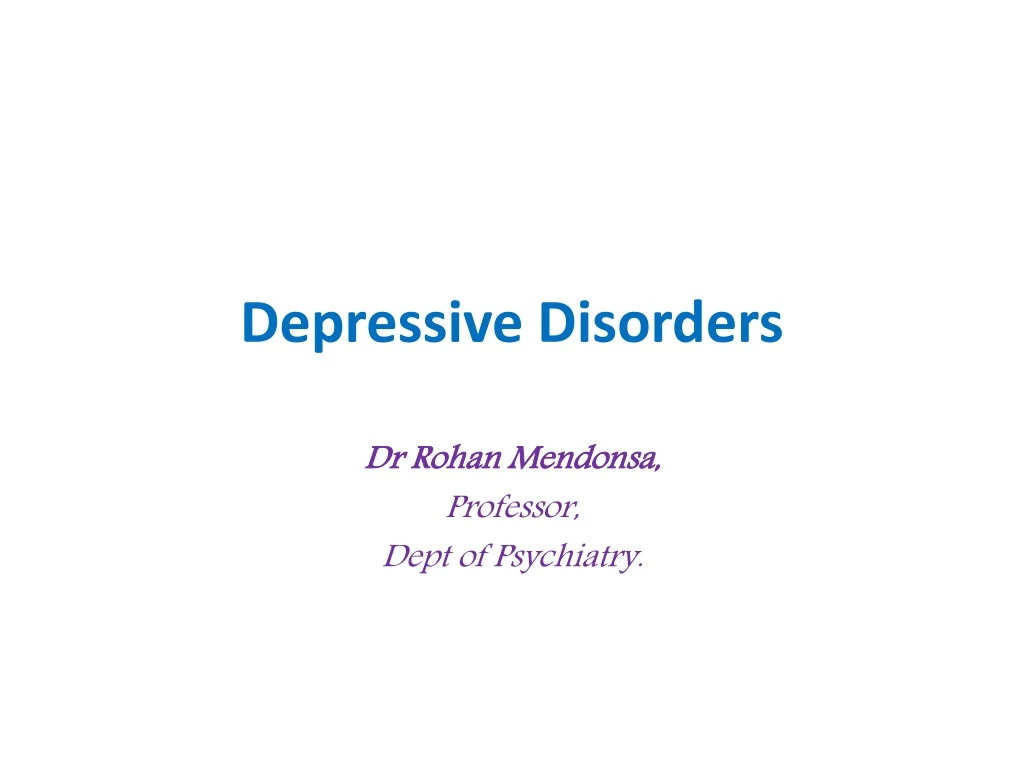depressive disorders