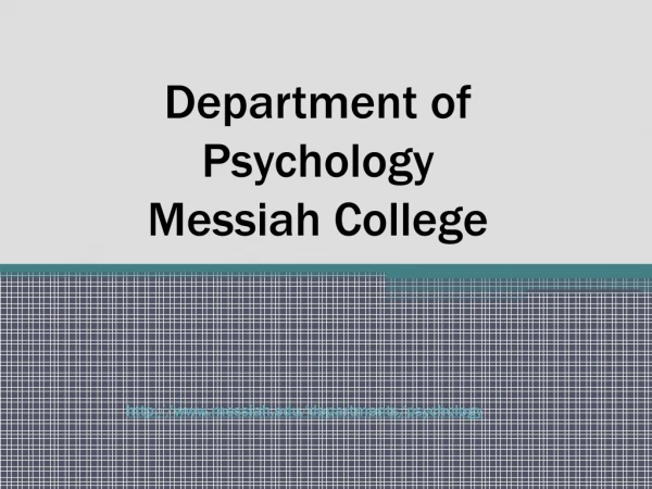 Department of Psychology Messiah College