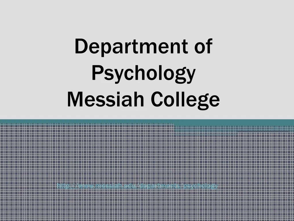department of psychology messiah college