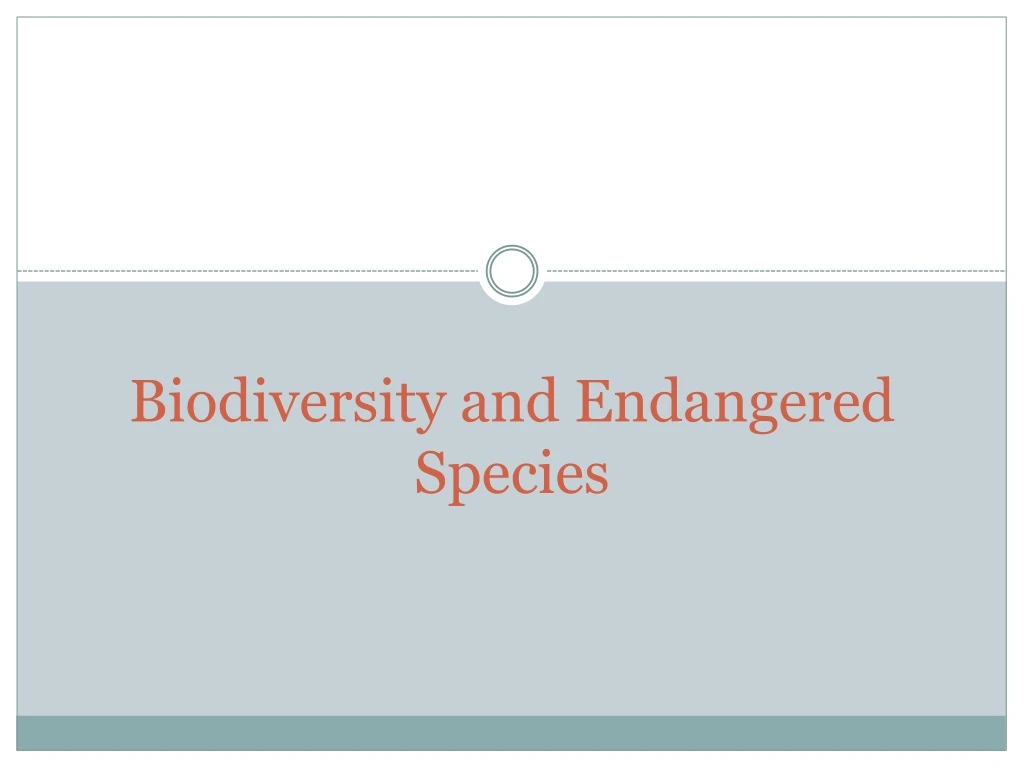 biodiversity and endangered species
