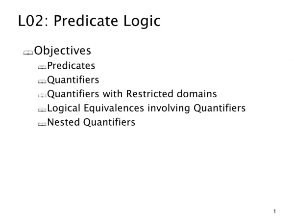 L02: Predicate Logic