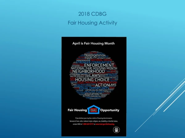 2018 CDBG Fair Housing Activity